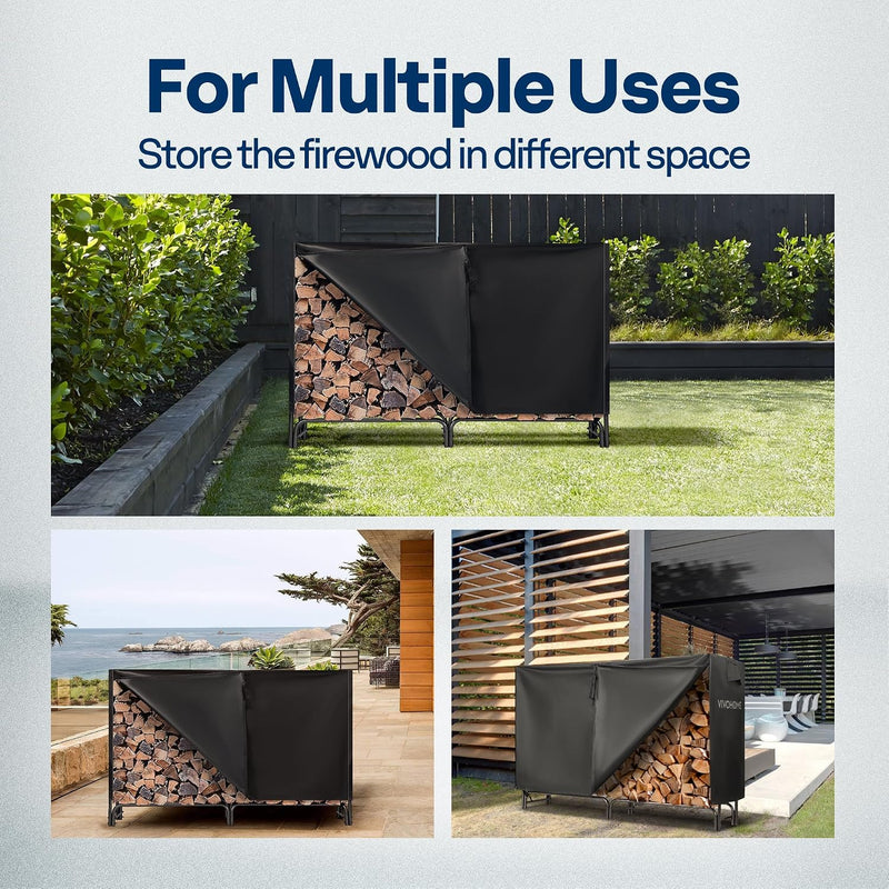 5FT Heavy Duty Firewood Rack with Cover Combo