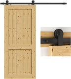 5FT Sliding Door Track Kit Barn Wood