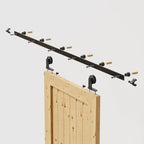 5FT Sliding Door Track Kit Barn Wood