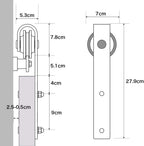 5FT Sliding Door Track Kit Barn Wood