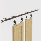 5FT Sliding Door Track Kit Barn Wood