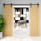 5FT Sliding Door Track Kit Barn Wood