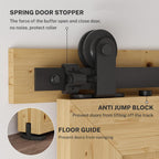 5FT Sliding Door Track Kit Barn Wood