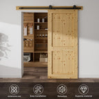 5FT Sliding Door Track Kit Barn Wood