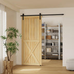 5FT Sliding Door Track Kit Barn Wood
