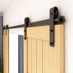 5FT Sliding Door Track Kit Barn Wood