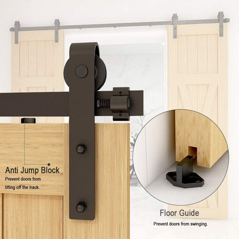 5FT Sliding Door Track Kit Barn Wood