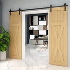 5FT Sliding Door Track Kit Barn Wood