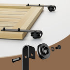 5FT Sliding Door Track Kit Barn Wood