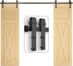 5FT Sliding Door Track Kit Barn Wood