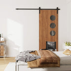 5FT Sliding Door Track Kit Barn Wood