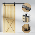 5FT Sliding Door Track Kit Barn Wood