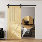 5FT Sliding Door Track Kit Barn Wood