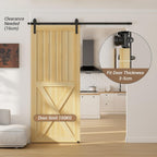 5FT Sliding Door Track Kit Barn Wood