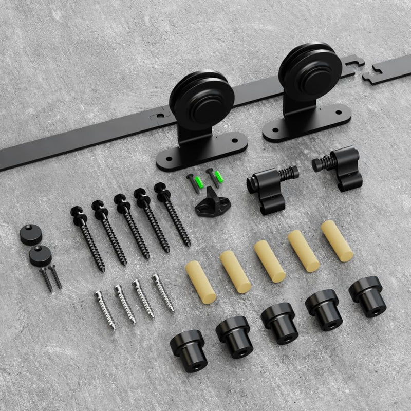 5FT Sliding Door Track Kit Barn Wood