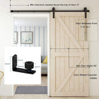 5FT Sliding Door Track Kit Barn Wood