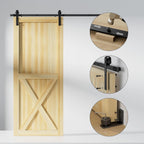 5FT Sliding Door Track Kit Barn Wood