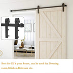 5FT Sliding Door Track Kit Barn Wood