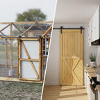 5FT Sliding Door Track Kit Barn Wood