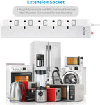 5m Extension Lead with Switches Surge Protection Plug