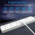 5m Extension Lead with Switches Surge Protection Plug
