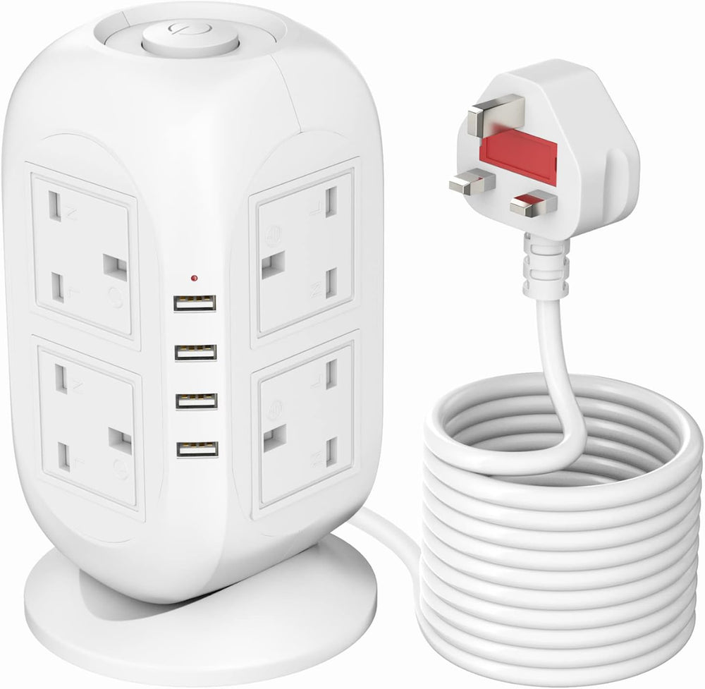 5m Tower Extension Lead with USB Cords Vertical