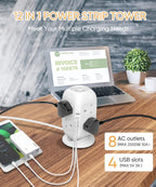 5m Tower Extension Lead with USB Cords Vertical