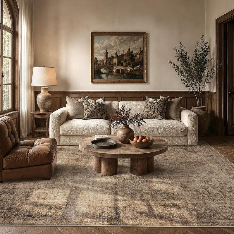 5x7 Vintage Washable Non-Slip Living Room Area Rug