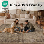 5x7 Vintage Washable Non-Slip Living Room Area Rug