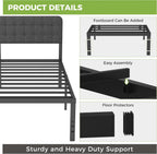 6 Bed Frame with Upholstered Headboard
