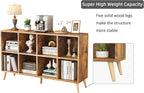 6-Cube Bookshelf 2 Tier Retro Bookcase with Legs