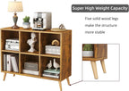 6-Cube Bookshelf 2 Tier Retro Bookcase with Legs