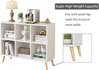 6-Cube Bookshelf 2 Tier Retro Bookcase with Legs