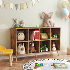 6-Cube Bookshelf 2 Tier Retro Bookcase with Legs