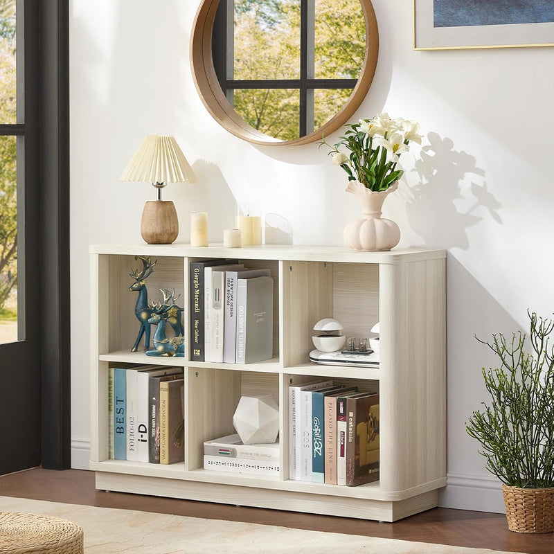 6 Cube Storage Bookcase 40" Wide Wooden Book