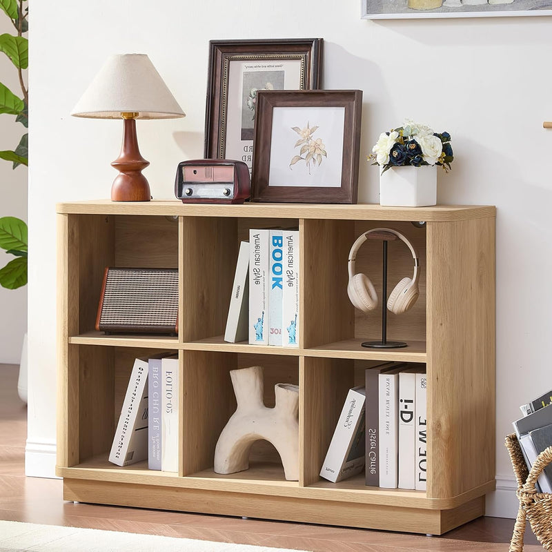 6 Cube Storage Bookcase 40" Wide Wooden Book