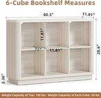 6 Cube Storage Bookcase 40" Wide Wooden Book