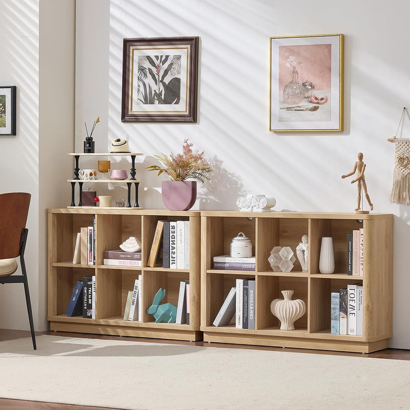 6 Cube Storage Bookcase 40" Wide Wooden Book