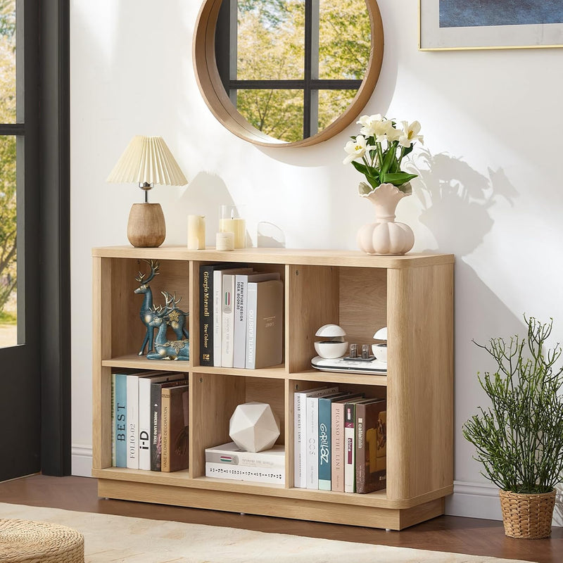 6 Cube Storage Bookcase 40" Wide Wooden Book