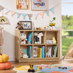6 Cube Storage Bookcase 40" Wide Wooden Book