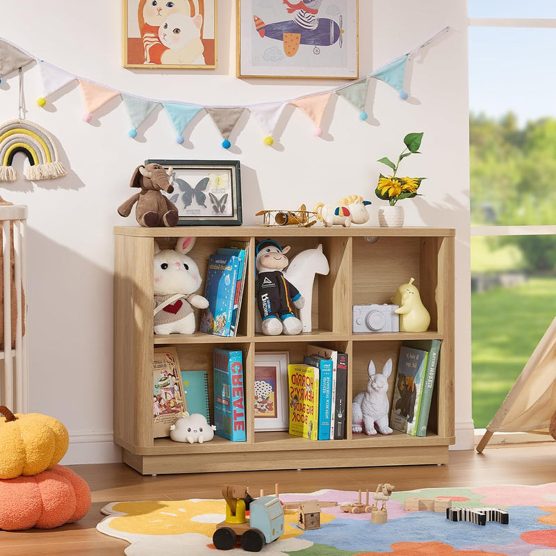 6 Cube Storage Bookcase 40" Wide Wooden Book