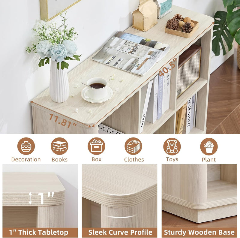 6 Cube Storage Bookcase 40" Wide Wooden Book