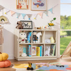 6 Cube Storage Bookcase 40" Wide Wooden Book