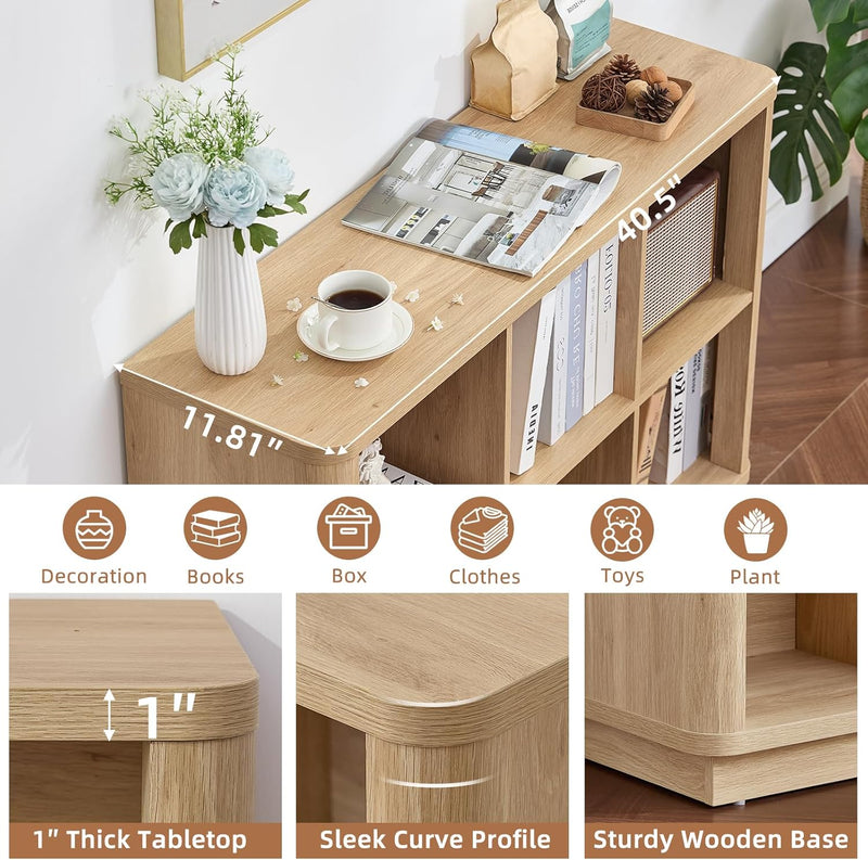 6 Cube Storage Bookcase 40" Wide Wooden Book