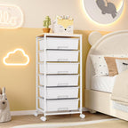 6-Drawer Craft Organiser Trolley Cart with Wooden Top