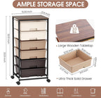 6-Drawer Craft Organiser Trolley Cart with Wooden Top
