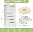 6-Drawer Craft Organiser Trolley Cart with Wooden Top