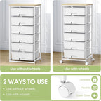 6-Drawer Craft Organiser Trolley Cart with Wooden Top