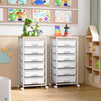 6-Drawer Craft Organiser Trolley Cart with Wooden Top
