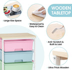 6-Drawer Craft Organiser Trolley Cart with Wooden Top
